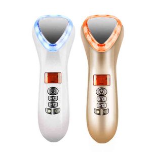 Blue Red Light LED -therapie Hot Cold EMS Facial Massager RF Skin Rejuvenation Machine Lifting Firming 220520