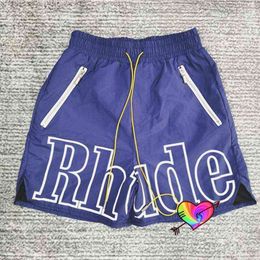 Blue Rh Designer Rhude Shorts Hommes Femmes 1 1 Short de planche Rhude en nylon lavé de haute qualité à l'intérieur de la culotte en maille surdimensionnée de haute qualité