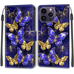 Blue Rose Butterfly -telefoonhoesje voor Honor X5 X7 X7A X8 X8A X9A X6 8A 10 9 70 Magic5 Lite X30i Ultra Dunne Flip Leather Book Cover