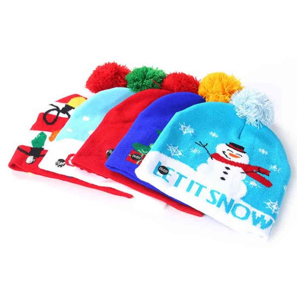 Chapeau de Père Noël bleu avec lumières de Noël Usine Prie Hard Hat Light 100 acrylique adulte enfants chapeau d'hiver