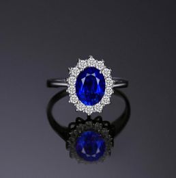 Blue Sapphire Engagement 925 Sterling Silver Ring Wedding Jewelry Desinger Rings89107764976847