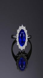 Blue Sapphire Engagement 925 Sterling Silver Ring Wedding Bijoux Desinger Rings89107761564193