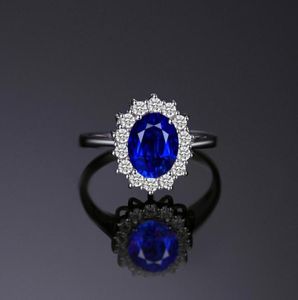 Blue Sapphire Engagement 925 Sterling Silver Ring Wedding Jewelry Desinger Rings89107764976847