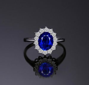 Blue Sapphire Engagement 925 Sterling Silver Ring Wedding Sieraden Desinger Rings8910776836463333