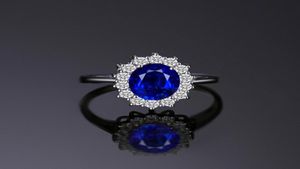 Blue Sapphire Engagement 925 Sterling Silver Ring Wedding Bijoux Desinger Rings89107769665891