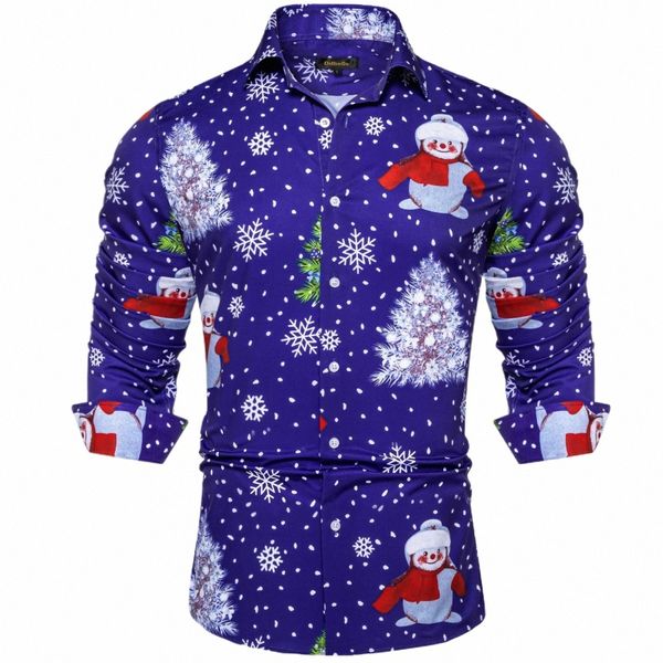 Camisas azules para hombres LG Manga Navidad Ropa para hombres Fiesta social Porm Dr Camisa y blusa Venta al por mayor Regalo para hombres R0qS #
