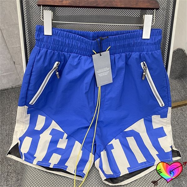 Blue Shorts 2023 Hommes Femmes 1 Short Patchwork Double Poches Latérales Nylon Mesh Culotte