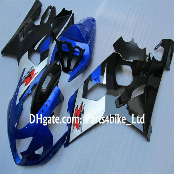 Blue Silver Bodywork pour 2004 2005 Suzuki Fairring GSXR 600 750 K4 GSXR600 GSXR750 04 05 GSX R600 FAIRS FAIRS KITS261M