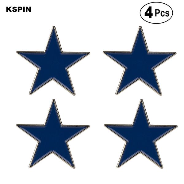Épinglette étoile bleue insigne épinglette drapeau insigne broche épingles insignes 4PC