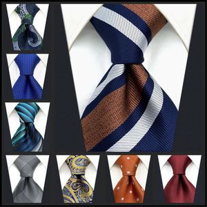 Blue Striped Ties for Men Groom Multicolor Dot Party Extra Long Taille Acceossories Silk Wedding Fashion 240323