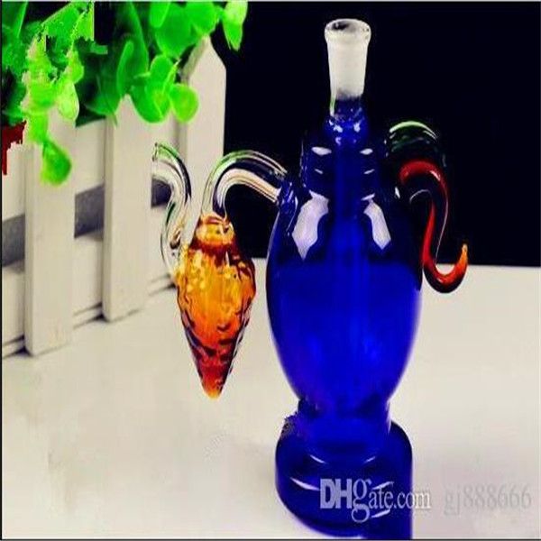 Tetera azul Hookah, Bongs al por mayor Tubos para quemadores de aceite Tubos de agua Tubos de vidrio Plataformas petroleras para fumar Envío gratis