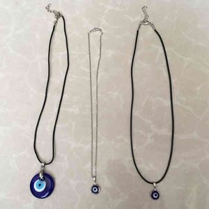 Blauw Turkse kwade oog choker hars ronde hanger charms ketting voor vrouwen mannen sieraden lucky amulet accessoires cadeau