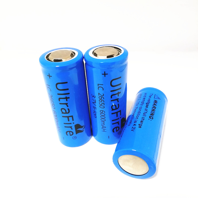 26650 6000mAh 3.7V Batteria al litio ricaricabile Batteria al litio per amplificatori Batteria torcia a prova di esplosione