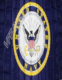 BLAUWE US NAVY CREST SEAL EMBLEM Vlag 3ft x 5ft Polyester Banner Vliegen 150 90cm Custom Outdoor AF396099961