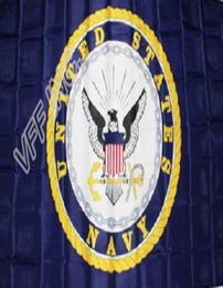 BLAUWE US NAVY CREST SEAL EMBLEM Vlag 3ft x 5ft Polyester Banner Flying 150 90cm Custom Outdoor AF391732480