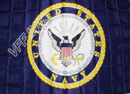 Blue Us Navy Crest Seal Emblem Flag 3ft x 5ft Polyester Banner Flying 150 90cm Custom Outdoor AF396945146