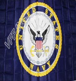 Blauwe US Navy Crest Seal Emblem Vlag 3ft x 5ft Polyester Banner Flying 150 90cm Custom outdoor AF394209110