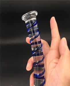 Veines bleues Crystal Pyrex Glass Dildo Pinis Anal Butt Plug Adult Toys Toys Adult Masturbation Products for Women Men7602801