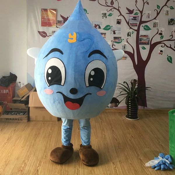 Déguisement de mascotte goutte d'eau bleue Halloween tenues de personnage de dessin animé de noël Costume dépliants publicitaires vêtements carnaval unisexe adultes tenue