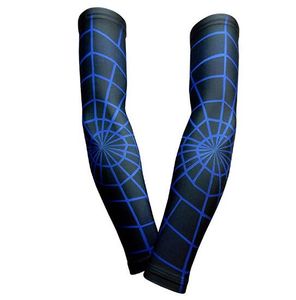 Manchons de bras de Compression de manchon de web bleu manchon de baseball vélo Golf cyclisme bras manchon couverture chauffe-Protection solaire UV