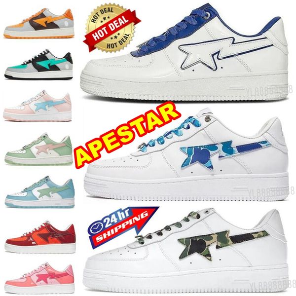 Bleu Blanc Camo Vert Bas Baped Chaussures De Course Designer Casual Rose Pastel Orange Marine Couleur Combo Noir Beige Daim Cuir Rouge Captain America Venom Thor Baskets