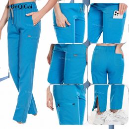 Pantalones de trabajo azules Pantalones de trabajo médicos multicolores Laboratorio de belleza Sal Spa Pantalones de trabajo Pantalones para correr Enfermera Pantalones de uniforme clínico c28b #