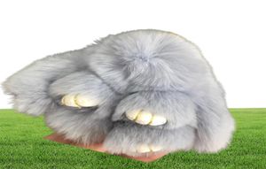 Blue8cm Rex Rex Rabbit Fur Fur Bunny Toy Kid Bag de regalo Caqueta de llaves Accesorios de llaves Teléfono Bagbag1071301
