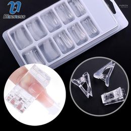 Bluesness Quick Nail Extension Crystal False Nails Mold Dual Forms Tips Fixed Clip Finger Art UV Gel Builder Tools Prud22