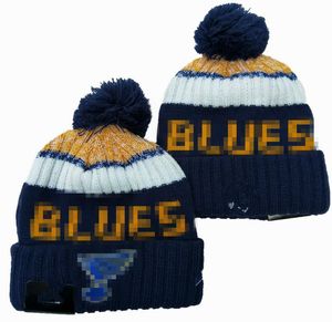 Blues Beanie st Chapeaux tricotés Équipes sportives Baseball Football Basketball Bonnets Casquettes Femmes Hommes Pom Mode Hiver Top Caps Sport Knit Hats