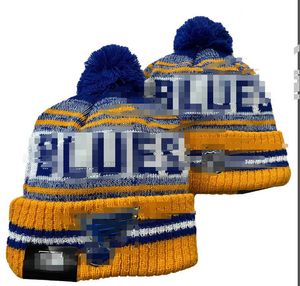 Blues Mutsen Bobble Hoeden Honkbal Hockey Bal Caps 2023-24 Modeontwerper Bucket Hat Grof Gebreid Imitatie Pom Muts Kerstmuts Sport Gebreide Hoeden