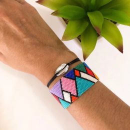 BLUESTAR 2021 Damesmode Pulseras Mujer Geometrische Patroon Armbanden Handgemaakte Shell Armband Sieraden