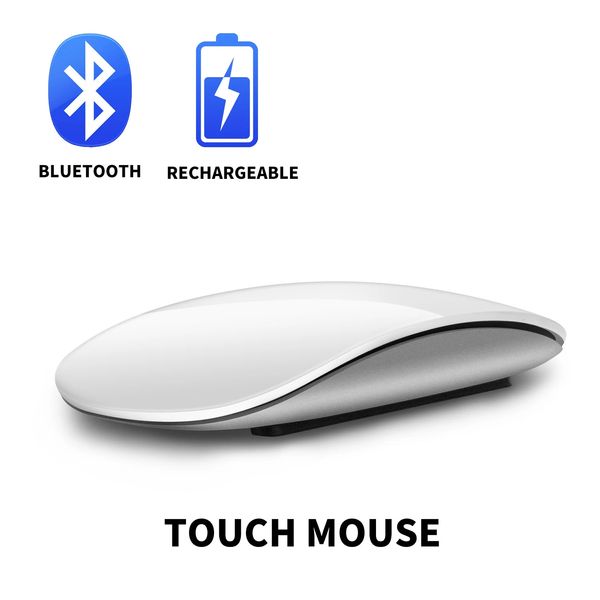 Souris sans fil Bluetooth 40, Rechargeable, silencieuse, tactile, multi-arc, ultra-mince, magique, pour ordinateur portable, Ipad, Mac, PC, 240314