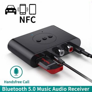 Récepteur audio Bluetooth 5.0 U Disk RCA 3.5mm 3.5 AUX Jack Adaptateur sans fil de musique stéréo avec micro pour kit de voiture Amplificateur de haut-parleur