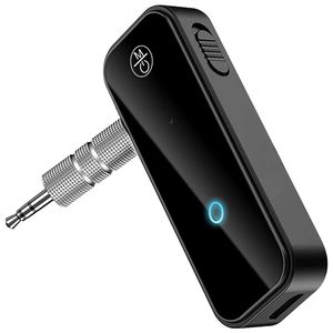 Kits de voiture récepteur émetteur Bluetooth 5.0 AUX avec appels mains libres Micro intégré rechargeable pour haut-parleur stéréo de voiture