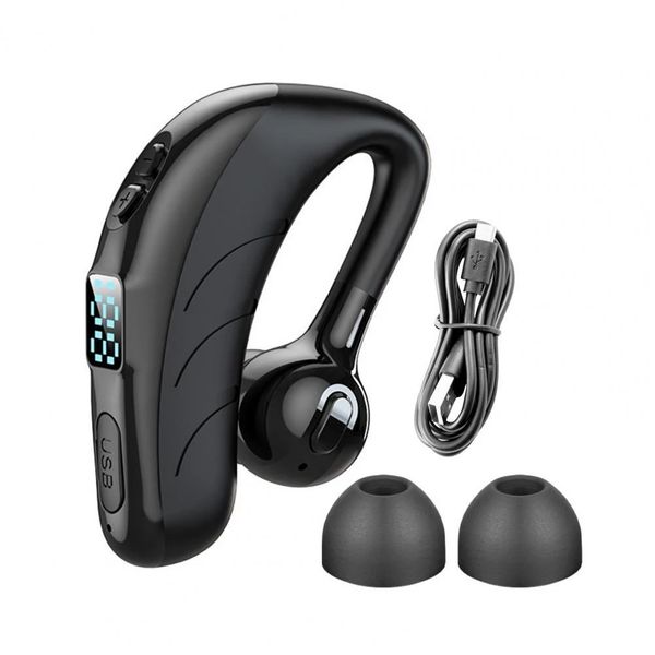 Bluetooth 5.0 Auriculares Une oído sin oídos Canceling de ruido de auriculares con micrófonos con teléfonos celulares manos libres auriculares impermeables con pantalla digital LED