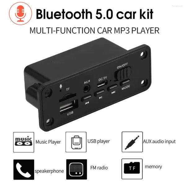 Placa decodificadora de reproductor MP3 Bluetooth 5,0, altavoz de 2X3W, módulo de Radio FM para coche, 5V, TF, USB, Audio auxiliar para manos libres