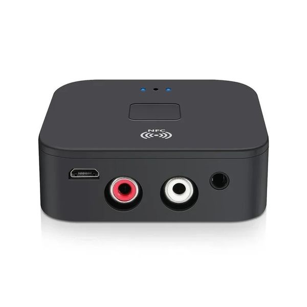 Bluetooth 5.0 RCA Audio Receptor Aptx 3.5 mm Jack Música Música Wireless Bluetooth Adaptador con NFC para altavoces de computadora TV de automóvil