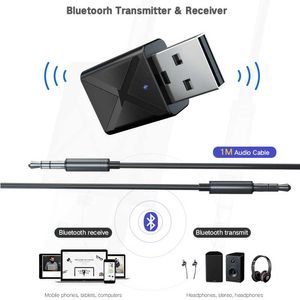 Bluetooth 5.0 Transmitter Receiver Mini 3.5mm AUX Stereo Wireless Bluetooth Adapter For Car Music Bluetooth Transmitter For TV Tools HHA106