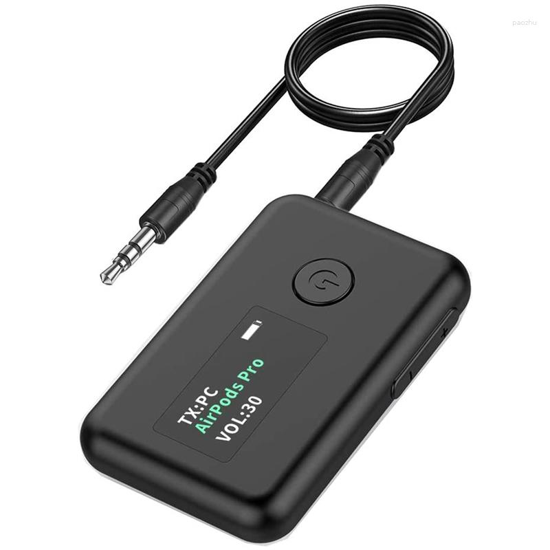 Ricevitore trasmettitore Bluetooth 5.0 con schermo OLED Adattatore wireless 2 in 1 da 3,5 mm a bassa latenza