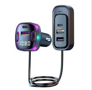 Kit transmetteur FM Bluetooth 5.3 pour voiture, mains libres, rangée arrière, double USB, chargeur de voiture 3.1A, Support disque U, modulateur MP3, lecteur de musique CS6 CS8 C49