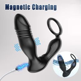 Bluetooth anale vibrators die prostaatmassager vibrator stoten voor mannen gay plug op afstand externe mannelijke kont sex speelgoed paren 240423