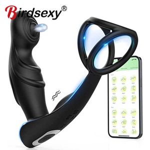 Vibromasseur masseur de Prostate pour homme, application Bluetooth, Double anneau, retarde l'éjaculation, stimulateur de prise anale, pour hommes et Couples