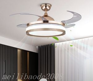 Bluetooth audio musique ventilateur de plafond lumière 42 pouces ventilateurs de plafond éclairage supprimer le contrôle ventilateur invisible maison lampes LED éclairage ventilateurs de plafond MYY