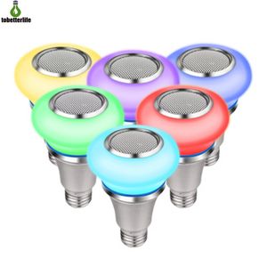 Bluetooth ampoule haut-parleur multiplier RGB ampoules LED intelligentes lecteur de musique synchrone APP ou télécommande E27 8W 12W