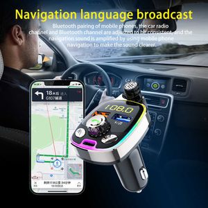 Émetteur Bluetooth Car 5.0 Car FM Trater TF U Disque Play 3.4A Double chargeur USB Handsfree Audio Receiver Auto Mp3 Music Music Player