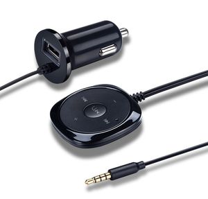 Bluetooth auto handsfree telefoon kits aux adapter voor auto's auto's draadloze stereo speakerphone MP3-muziekspeler met 2.1A USB-oplader 3,5 mm jack