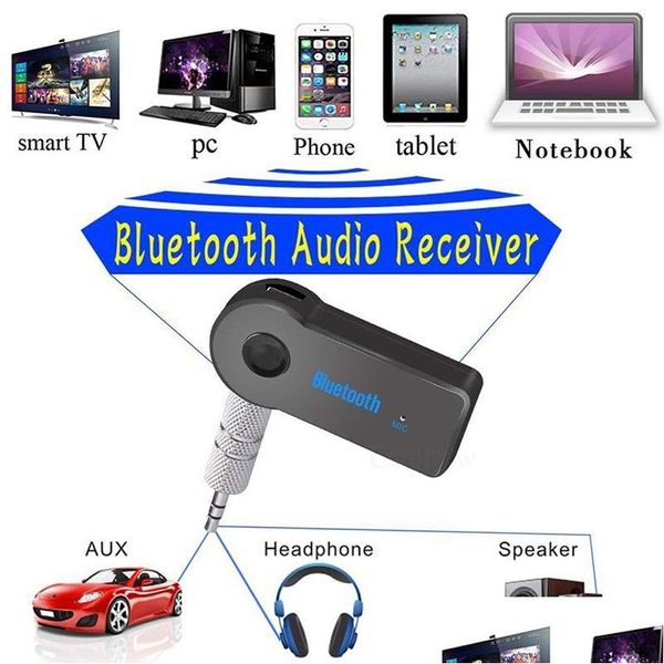 Kit De Voiture Bluetooth 2 Pcs Aux Mini O Récepteur Émetteur 3.5 Mm Jack Mains Musique Adaptateur Drop Delivery Mobiles Motos Électronique Dhle5