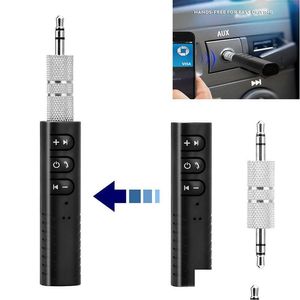 Kit de voiture Bluetooth 4.1 O Adaptateur récepteur avec micro mains appelant haut-parleur casque 3,5 mm Aux Musique pour téléphone intelligent MP3 Tablet Drop Deli Dhdgt