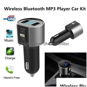 Bluetooth -autokit C26S MP3 Black Player Hands Metalen textuur FM Zender Radioadapter USB -lading 3.4a Drop Delivery Mobile Motor Dhkal