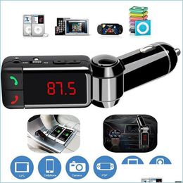 Kit de carro bluetooth 5.0 kit transmissor fm mp3 modator player sem fio mãos o receptor duplo usb carregador rápido 3 1a gota dhlf6